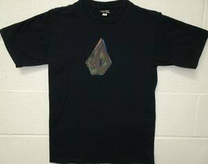 Vintage Volcom Stone Pixelated Layers 3D Effect Skate T Shirt Medium Black 海外 即決