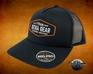 New Sitka Gear Hex Mid Profile Mens Black Snapback Trucker Cap Hat 海外 即決