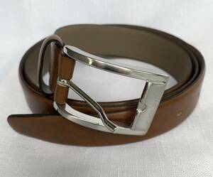 Hugo Boss Brown 100% Cowskin Leather Belt Size 115/44 Handmade In ITALY 海外 即決