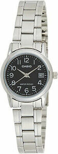 Casio LTP-V002D-1B Women's Standard Stainless Steel Easy Reader Black Dial Watch 海外 即決