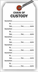 Chain of Custody Tags 3.125 x 6.25 in., 12pt white paper, wired, 100 海外 即決