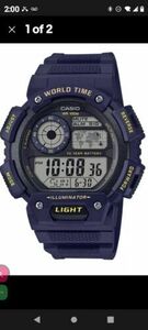 Casio Men's Watch AE1400WH Resin Band World Time 5 Alarms Chronograph +? SOCKS 海外 即決