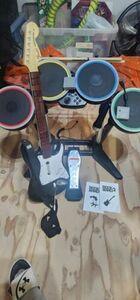 PlayStation 3 PS3 Rock Band Set Drums, Guitar. 海外 即決