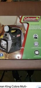 Coleman King Cobra Multi-Function Lantern, AM/FM Radio, B/W 5” TV New- Open Box 海外 即決