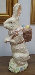 Teena Flanner Midwest Cannon Falls 16" Easter Bunny Figurine Rabbit Girl W/ Bow 海外 即決