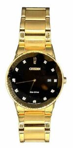 Citizen Eco-Drive Axiom Men's Diamond Accents Gold-Tone 40mm Watch AU1062-56G 海外 即決