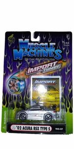 funline muscle machines 1/64 Import Tuner Series Metallic Silver 02 Acura RSX... 海外 即決