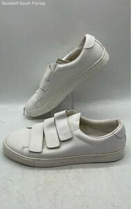 Zara メンズ Monochrome White レザー Hook And Loop Low Top Sneaker Shoes 22cm(US4)3 海外 即決