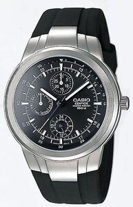 Casio Edifice Men's Quartz Multi-Function Black Rubber Band 41mm Watch EF305-1AV 海外 即決
