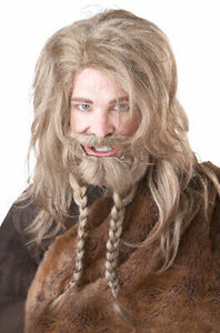 Brand New Viking Warrior Costume Wig and Beard Dirty Blonde 海外 即決