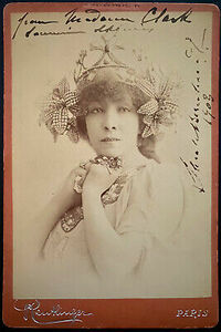 1903 Sarah Bernhardt Autographed Cabinet Photo Very Rare Signed Antique JSA LOA 海外 即決