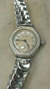 ANTIQUE HAMILTON LADIES WRISTWATCH 1/20 10kt WHITE GOLD FILLED 海外 即決