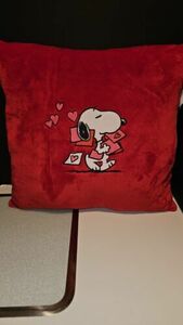 Peanuts SNOOPY Valentine's Day Hearts Red Plush Pillow 20" x 20" NEW Rare NWT 海外 即決