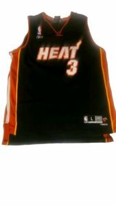 NBA Miami Heat Dwayne Wade 3 Reebok Black Jersey Men L +2 海外 即決