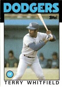 1986 Topps Terry Whitfield Los Angeles Dodgers #318 海外 即決