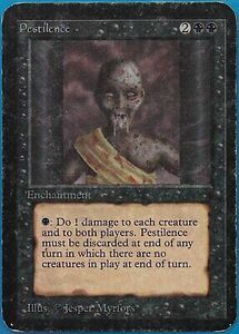 Pestilence Alpha HP/DAMAGED Black Common MAGIC CARD (ID# 461126) ABUGames 海外 即決