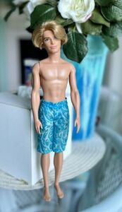 2009 Barbie Fashionista KEN Doll Rooted Blonde Hair Blue Eyes Straight Arms 海外 即決