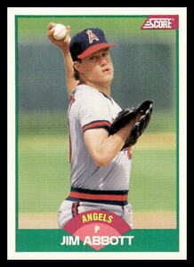 Jim Abbott 1989 Score Rookie & Traded #88T California Angels Baseball Card 海外 即決