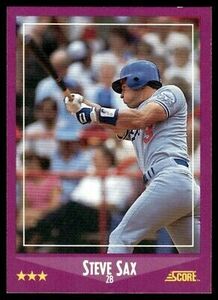 1988 Score Steve Sax Los Angeles Dodgers #35 海外 即決