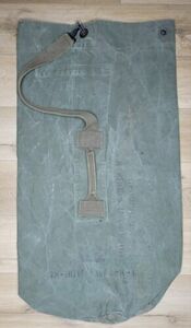 WW2 US Army OD Green Canvas Duffle Bag Fraser Products Company 1945 Stencil Name 海外 即決