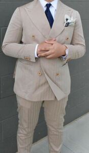 SuitSupply 38 short Tan Herringbone Suit with Matching pants 海外 即決