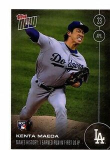 2016 Topps Now #35 Kenta Maeda Los Angeles Dodgers Rookie Card Print Run 784 海外 即決