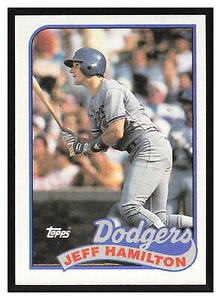 1989 Topps Jeff Hamilton #736 Los Angeles Dodgers 海外 即決