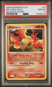 ポケモン Moltres Majestic Dawn Holo PSA 8 #10 Near Mint/Mint DP Diamond Pearl 海外 即決