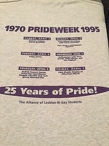 Vintage Pride-25 years of pride MSU tshirt 1995 海外 即決