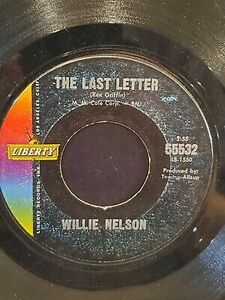 WILLIE NELSON 7" 45 RPM "The Last Letter" & "Half a Man" G+ condition 海外 即決