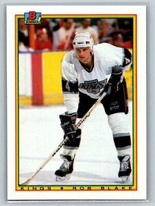 1990-91 Bowman #142 Rob Blake Los Angeles Kings Rookie Hockey Card 海外 即決