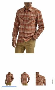 Wrangler Men’s Slim Fit Long Sleeve Woven Shirt Arabian Spice Size XL 海外 即決