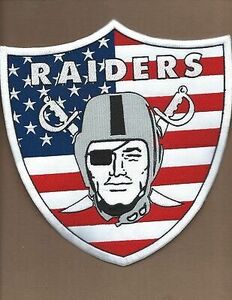 NEW 8 3/8 X 9 INCH OAKLAND RAIDERS USA IRON ON PATCH FREE SHIPPING 海外 即決