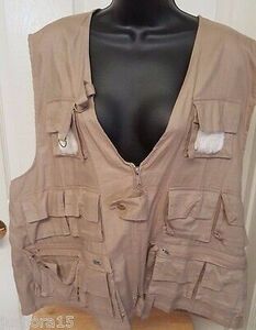 American Fisherman Anglers Fishing Vest Size XL NWT Mens Womens Brown 海外 即決