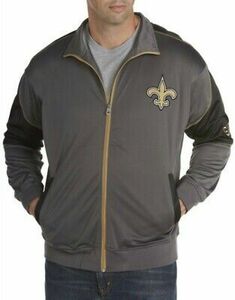New Orleans Saints Full Zip Track Jacket 6XL Embroidered Logos Majestic NFL 海外 即決