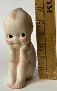 Antique 6”h Kewpie Doll Figurine The Thinker Chalkware Carnival Prize 海外 即決