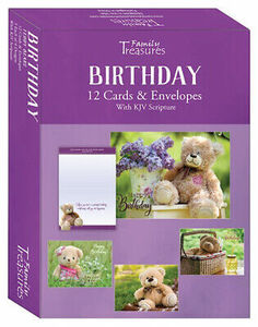 Card-Boxed-Birthday-Teddy Bears (Box Of 12) by Family Treasures 海外 即決