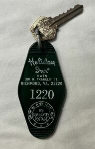 Holiday Inn Hotel Motel Keychain Fob & Key - Richmond, Virginia (Room #1220) 海外 即決