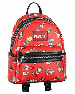Peanuts Snoopy Charlie Brown Linus Lucy Sally Marcie Toss Print Mini Backpack 海外 即決