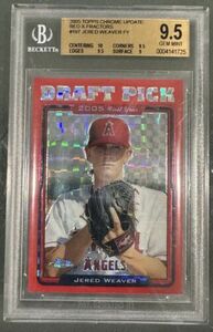 2005 Topps Chrome Update Jered Weaver Red Xfractor Rc. #UH197 BGS 9.5 /65 Angels 海外 即決
