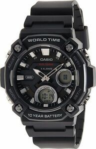 Casio World Time Countdown Timer Analog-Digital Men's Watch AEQ-120W-1AVCF 海外 即決