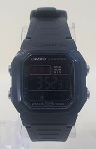 Casio W-800H, Digital Watch, Resin Band, Negative Display, Alarm, NEW Battery 海外 即決