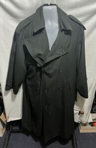 Pierre Cardin Black Full Length Over Coat Sz 40R Button up Front Removal Liner 海外 即決