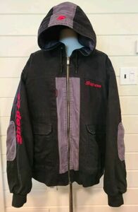 Snap-On Jacket Mens 2 XL Black Gray Full Zip Quilted Canvas Hooded Coat 海外 即決