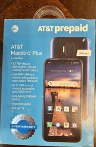 NEW Lunar Blue AT&T Maestro Plus 6.2" 32GB Storage 3GB RAM 4G LTE Prepaid Phone 海外 即決