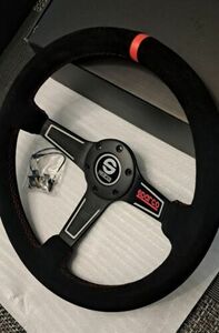 SPARCO Black Suede Steering Wheel 350mm Universal Free Delivery & Fast Delivery 海外 即決