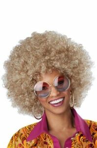 California Costumes Foxy Lady Dirty Blonde Afro Wig Disco Girl NIB 海外 即決