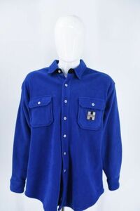 Tommy Hilfiger Fleece Button Front Oversized Shirt Jacket Mens Large 海外 即決