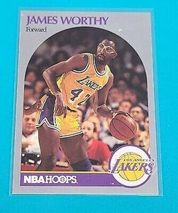 1990-91 Hoops #163 James Worthy Los Angeles Lakers BASKETBALL Card B9 海外 即決