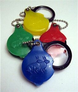 Vintage 6 Magnifying Glass Keychain Charms Old Gumball Vending Machine Prize 海外 即決